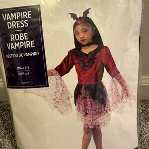 Halloween Vampire Dress Costume for Kids - Red and Black